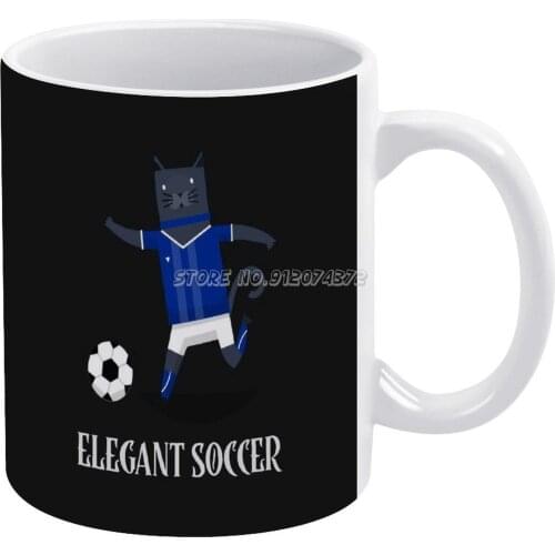 Cat Soccer Player Coffee Mugs Friends Mugs Travel Beer Porcelain Tea Kitchen Cup Friends Gift Soccer Sports Football Sport Usa B