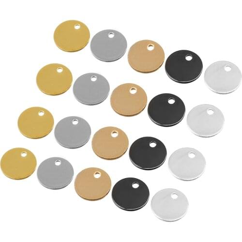 20Pcs/Lot Copper Charms Silver Color/18K Gold Plated Round Pendant Stamping Logo Tags For DIY Jewelry Making Accessories