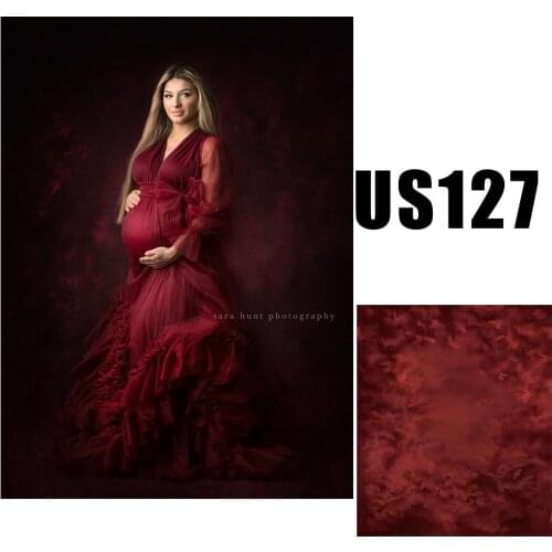 Watercolored Wine Red Flowers Pattern Background mothers Day Newborn Photoshot Photography Backdrop Studio Booth Baby Portrait