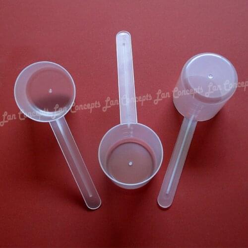50pcs/lot 30 gram Plastic Scoop 60ML HDPE Measuring Spoon 30g Measure Spoons with scales - translucence Free shipping