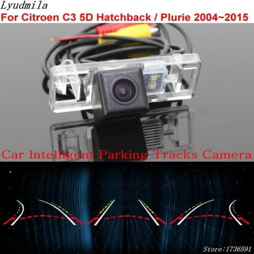 Lyudmila Car Intelligent Parking Tracks Camera FOR Citroen C3 5D Hatchback / Plurie 2004~2015 Back up Reverse Rear View Camera