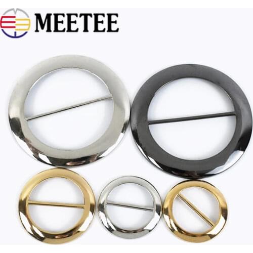 Meetee 5pcs 25/30/40/50mm Metal Tri-Glide Slider Strap Adjustable Buckle for Bag Coat Belt Buckles DIY Webbing Decoration Clasp
