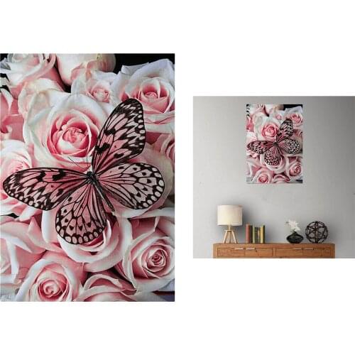 5D Diamond Painting Kits Butterfly Picture Supplies Arts Craft Crystal Rhinestone Embroidery for Adults Kids 11.8x15.8 inch