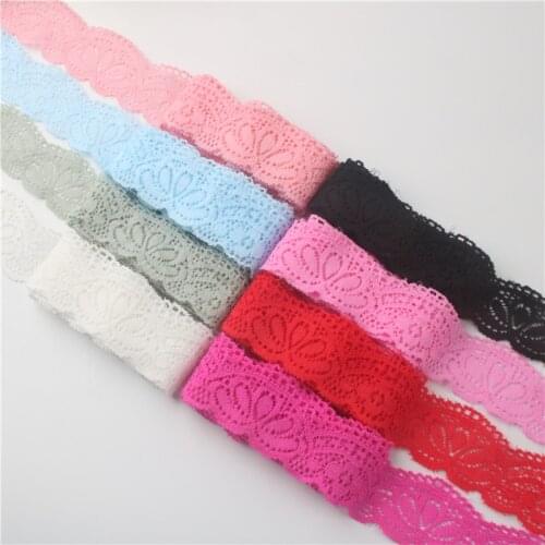 Wholesale 10 Yards Elasticity Lace Ribbon Tape 30mm White Lace Fabric Sewing Clothing Embroidery Dress Accessories