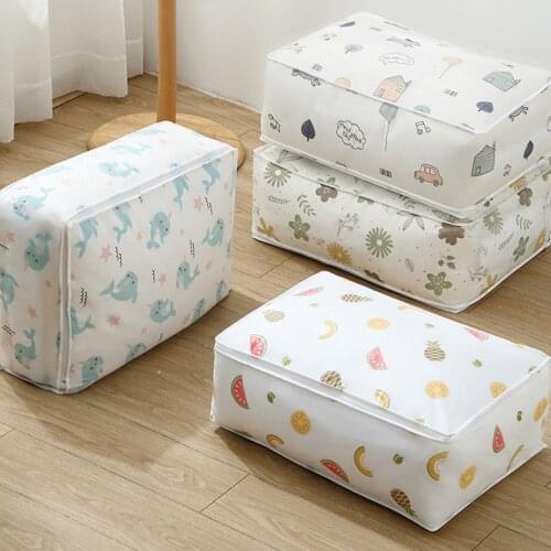 Printed Closet Organizer Quilt Clothes Storage Bag Folding Wardrobe Organizer Dust-Proof Under-Bed Storage box wardrobe Organize
