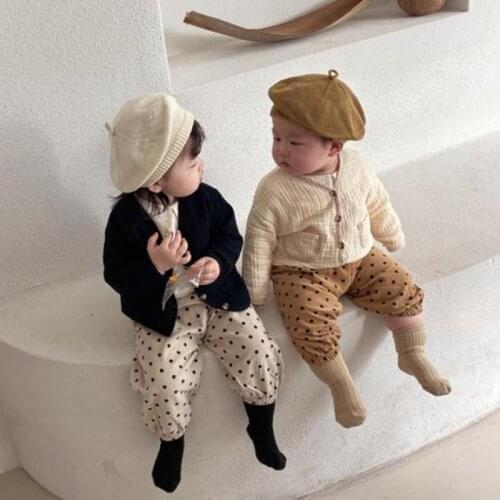 2021 Autumn New Fashion Letter Baby Simple Coat Long Sleeve Boys Cotton Linen Coat Cute Girls Casual Jacket Single Breasted Tops