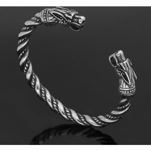 Retro Viking Men 316L Stainless Steel Dragon Head Bracelet Trend Punk Men Cuff Bracelets Street Motorcycle Party Jewelry