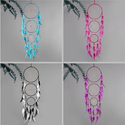 Handmade Dream Catcher Net with Feathers Outdoor Wall Decorations Hanging Ornaments Wind Chimes and Hanging Decorations 1pc