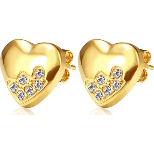 Modern and simple love diamond earrings temperament female earrings