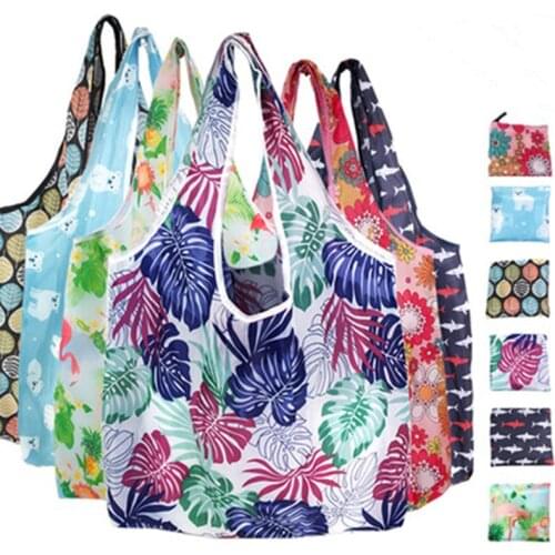 Stylish Foldable Shopping Bag Reusable Eco-friendly Waterproof Shopping Backpacks Tote Grocery Foldable Storage Bag Shopper bag