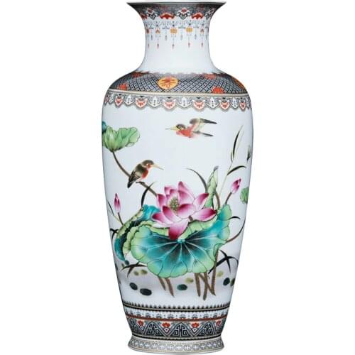 Traditional Chinese Ceramic Lagre Floor Vase Antique Home Decoration Big Porcelain Flower Vase