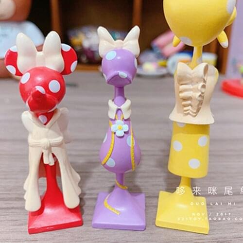 6-8cm Disney tailbill bulk Minnie Daisy clothes hanger modeling scene baby room accessories doll collection accessories