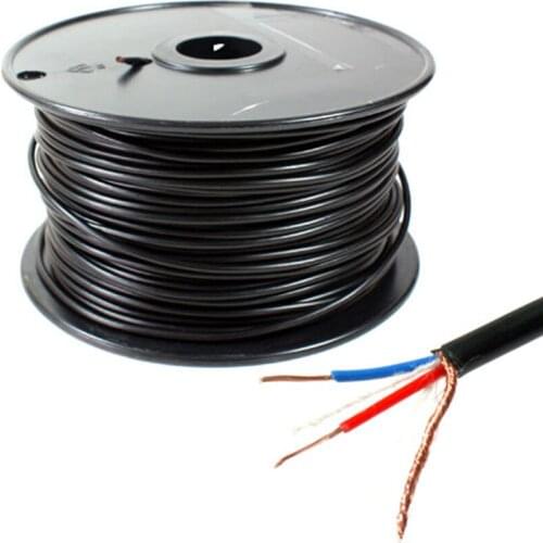 High Quality 4pcs/lot 100M MIC BULK CABLE 24AWG with black color