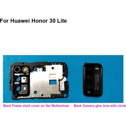 For Huawei Honor 30 Lite Back Frame shell case cover on the Motherboard Back Camera Glass lens circle repair parts 30Lite