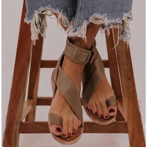 2021 Summer Roman Womens Shoes Flat Sandals Female Open-Toe Shoes Women Sandals Casual Style Ladies Sandalias Plus Size Mujer