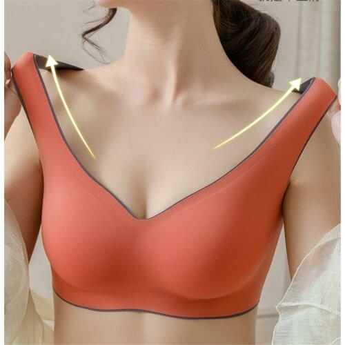 Women Tops Bralette Anti-vibration Breasted Latex Bras Underwear Women Chest Support Seamless Bra Top Mujer Lady Intimates Bra