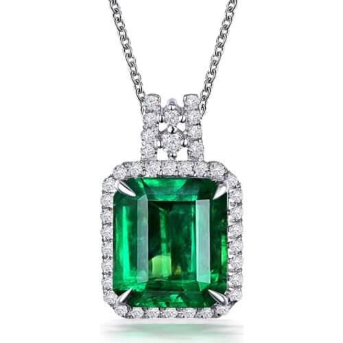 Crystal Stone Pendant Green Zircon Necklaces For Women Cz Wedding Choker