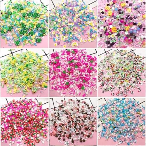 100g Mixed Polymer Hot Clay Pearl Bead Sprinkles for DIY Crafts Tiny Cute Plastic klei Accessories Slime Filling
