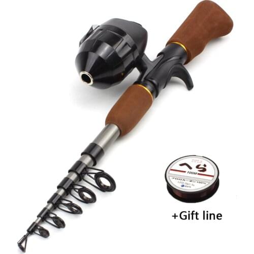 150cm Fishing Rod and Reel Portable Foldable Travel Casting Rod Carbon Sea Rod Combo Fishing Set Pocket pole Fishing on boat