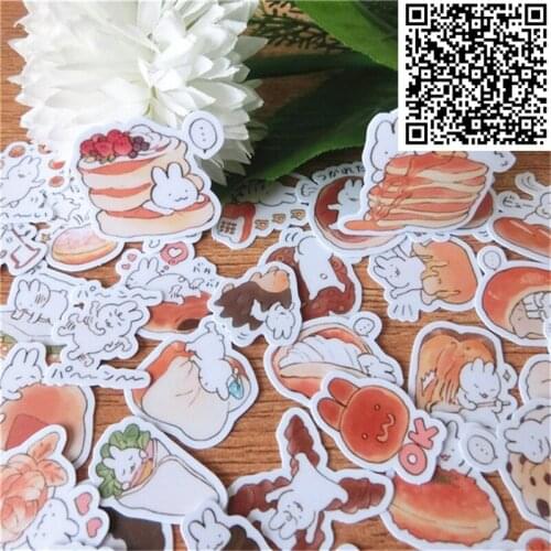 30 Pcs mixed Hamburger rabbit Stickers For Cars Bicycle Skateboard Luggage Vinyl Decal Home Decor scrapbooking Sticker