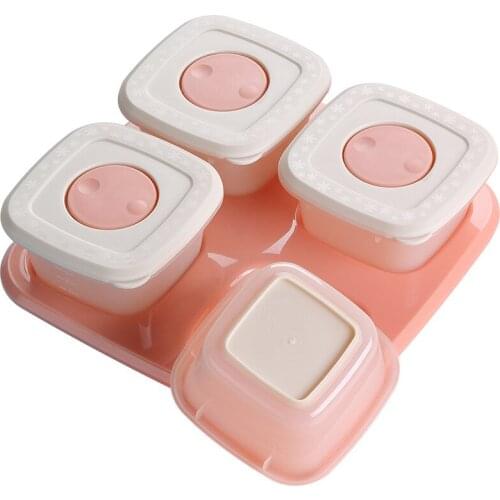 120ML 4Pcs/Kit Baby Snack Box Fresh Food Fruits Storage Box Baby Care Outdoors Child Food Container Milk Powder Box