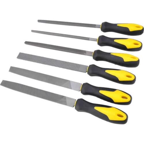 6pcs 8 Inch Wood File Rasp Set High Carbon Steel Hand Tool for Woodwork Metal Glass Ceramic