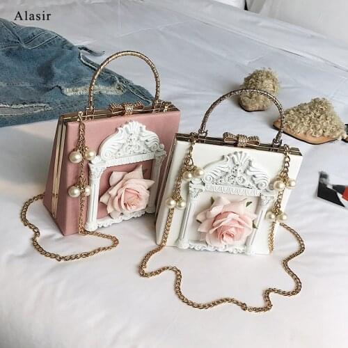 Alasir Baroque Fashion Retro Embossed Rose One-shoulder Dinner Bag Cute Lady Style Temperament Chain Portable Messenger Handbags