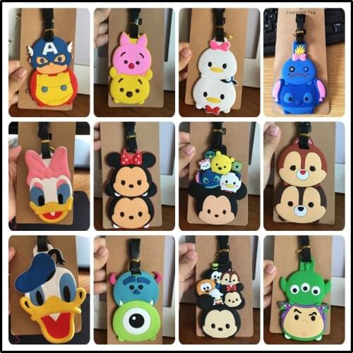 Disney cartoon Mickey Mouse luggage tag Minnie TSUM suitcase ID Address Holder Baggage Boarding Tag portable label Silica