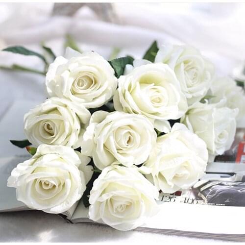 1Pcs 51cm Red Blue Pink Artificial Velvet Rose Silk Flower Bouquet Wedding Birthday party Home Decoration Crafts