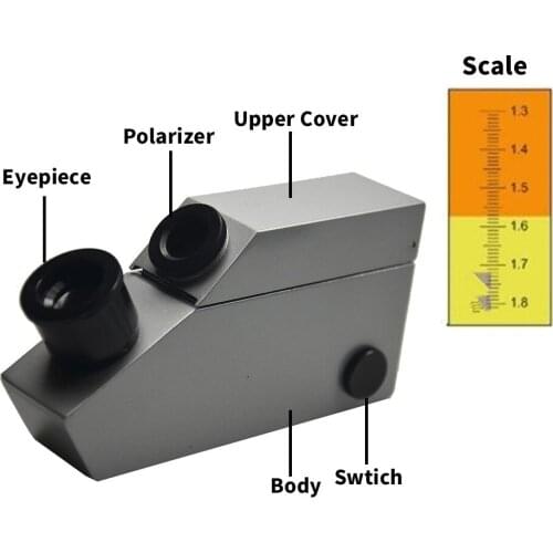 RGM-600I Gemological Refractometer Illumination Measure Refractive Index Of Gemstone Or Ore Built-in LED Light Source