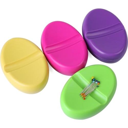 MIUSIE Oval Shape Sewing Magnetic Needle Pins Storage Box DIY Manual Patchwork Tool Needle Sucker Magnet Box For Sewing Work