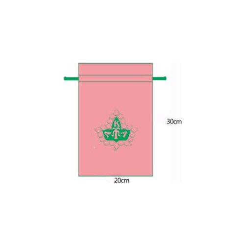 Canvas Drawstring Bag,72 pink bag,with C7 green jade rope 20 cm X 30 cm ,100pcs,print same green logo
