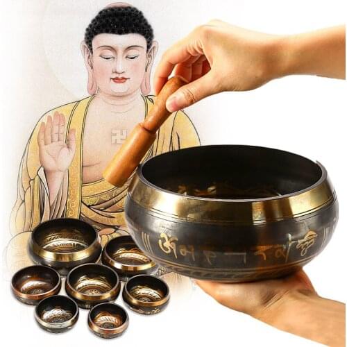 Nepal Tibetan Singing Bowl Meditation Buddhism Bell Hand Hammered Buddhist Brass Bowl Copper Chakra Yoga Healing Spiritual Gift