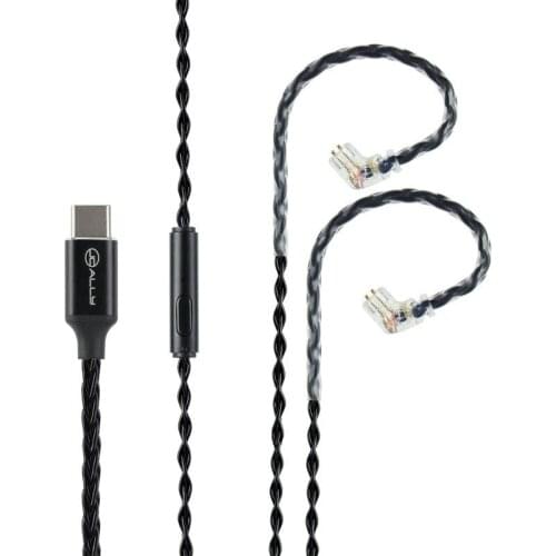 JCALLY Silver Plated Upgrade Cable TYPE-C with MIC HIFI Sport Music Wire for KZ ZSX ZSN AS12 CCA TFZ MMCX 2 Pin 0.75/0.78 QDC