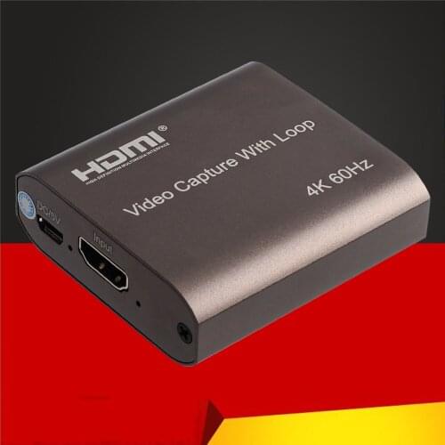 4K 60hz Loop Out HDMI Capture Card Audio Video Recording Plate Live Streaming USB 1080p 60fps Grabber for PC PS4 Game DVD Camera
