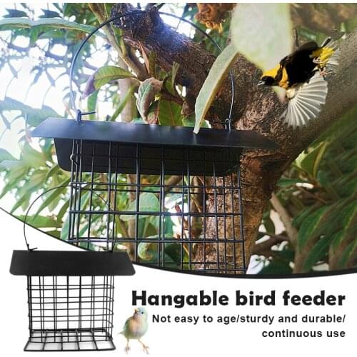 Bird Feeder Rust & UV Resistant Outdoor Mesh Metal Wild Bird Breeder Shelled Peanut Feeder with Hanging Wire E7
