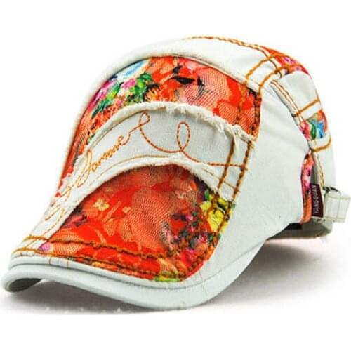 Patchwork lace women berets hat sun visor cotton casual floral flat peaked cap planas gorras summer lady newsboy bone sunhat