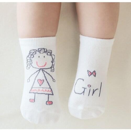 Cute Spring Autumn Baby Socks Newborn Cotton Baby Boys Girls Cute Toddler Asymmetry Anti-slip Socks for babies winter