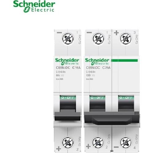 Schneider electric DC Mini Circuit Breaker Acti 9 C65N-DC 1p 2p type C 1A 2A 4A 6A 10A 16A 20A 25A 32A 40A 50A 63A A9N224