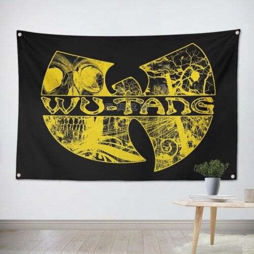 Wu Tang Clan HipHop Music Band Banners Wall Flags Tapestry Cloth Art Bar Cafe Hotel Theme Background Decoration