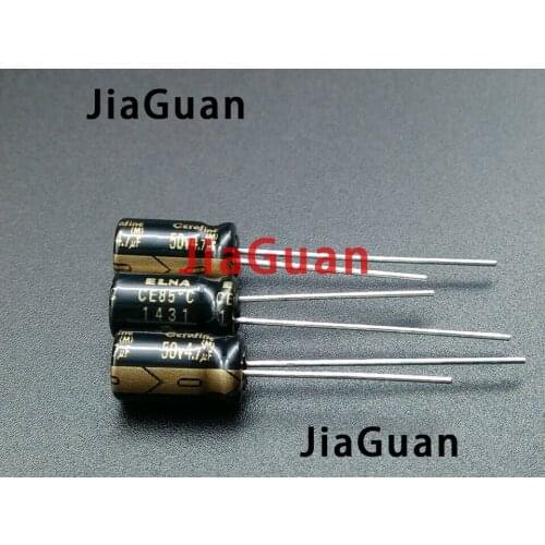 20pcs NEW ELNA ROA Cerafine 4.7uF/50V 6.3X11MM 50V4.7UF audio electrolytic capacitor 4.7UF 50V Black gold 50V 4.7UF