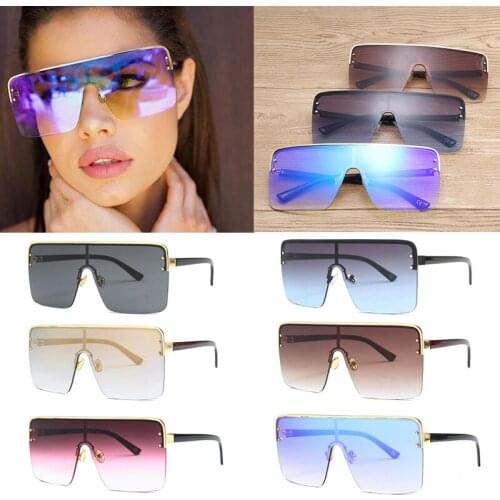 Wholesale Fashion Square Oversized Shades Shield Sunglasses Women Rectangle Brand Designer Sun Glasses Travel Essentials UV400