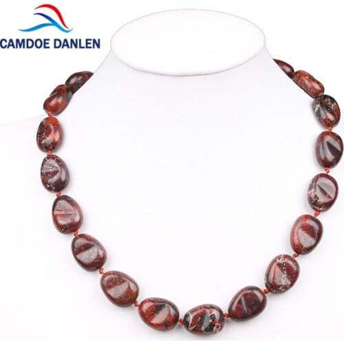 2017 Faceted Water Drop Pendant Necklace 45CM Fashion Knotted Red Stone Rope Chain Charms Choker Bohemia Necklace Women Jewelry