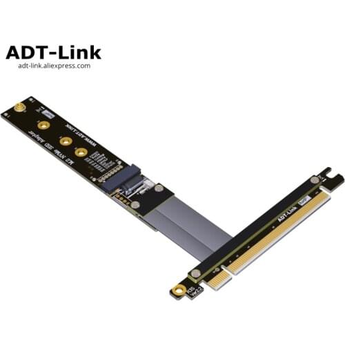 PCIe 4x extension line Cable M. 2 NVMe SSD transfer card supports pci-e3.0x16 to x4 32G/bps pci express ADT-LINK