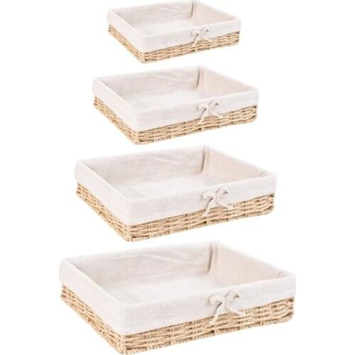 Wicker Storage Bin with Removable Thickened Cloth Soft and Easy to Clean