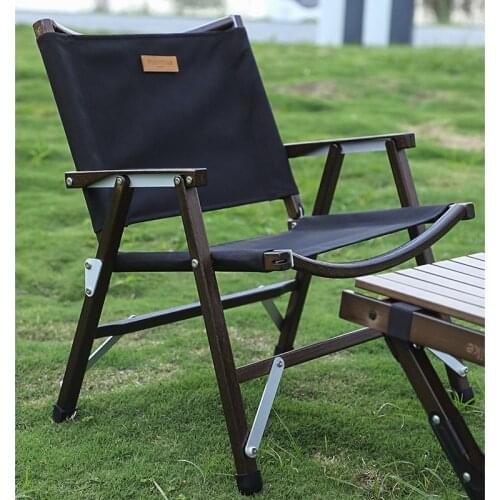 Portable Fishing Chair Outdoor Wood Foldable Chair Beech Chair for Relax Camping Picnic Chair BBQ & Garden Party Seat