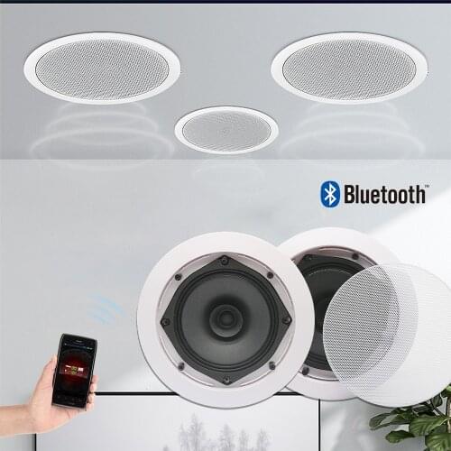 Bluetooth Ceiling Speaker Wall Mount 30W 5 Inch with Built-in Class D Amplifier and Line-In for Smart Home Theater Audio System