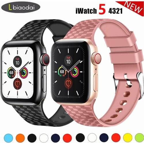 Silicone Strap for Apple watch band 44 mm 40mm iwatch band 38mm 42mm 3D Texture Sport watchband bracelet Apple watch 5 4 3 21 38