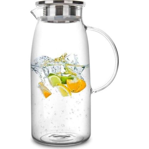 40%HOT1300/1500/1800ml Glass Jug Hot/Cold Water Kettle Kettle Juice Container Bottle Water Juice Ice Teapot Kettle Drinker with