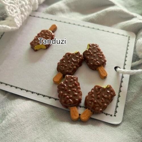 Tanduzi Wholesale 100PCS Resin Chocolate Ice Cream Flatbacks Embellishment Decoration Findings Crafts